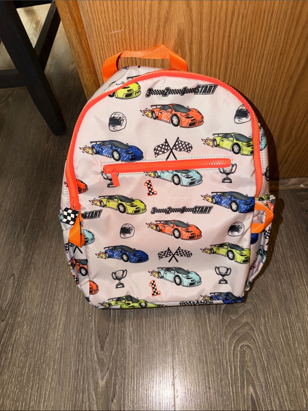 Kids Racing Cars Backpack - Orange Trim